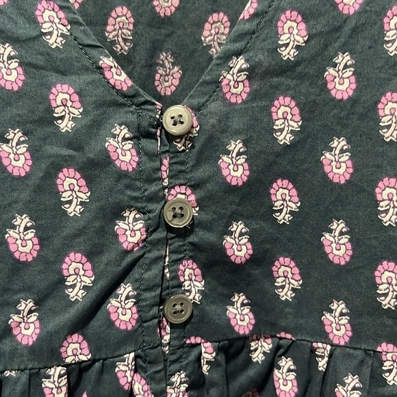 J.Crew Small Floral V-neck Cotton Voile Blue Dress Best Buds Lightwt oversized - Picture 7 of 11